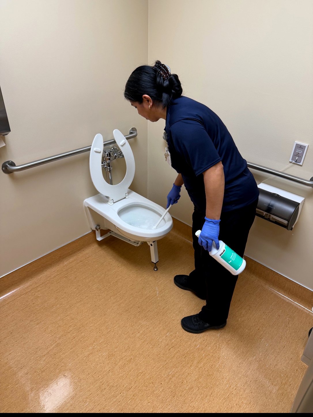 Detailed UFG restroom cleaning work
